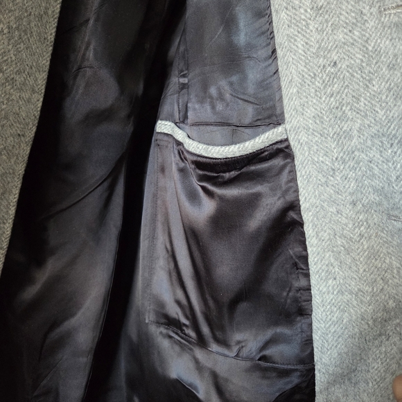 McGregor Women's Coat Gray Size EU 42 US XL Wool Belted Pockets Button Down - Picture 10 of 15